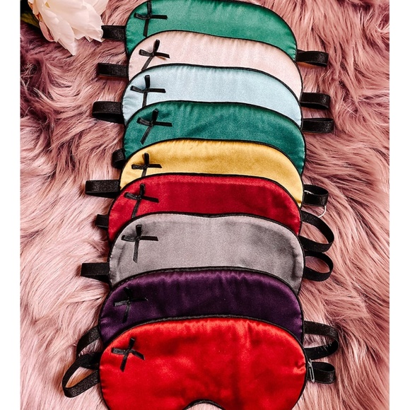 Handmade 100% silk sleep mask Burgundy - Picture 4 of 4